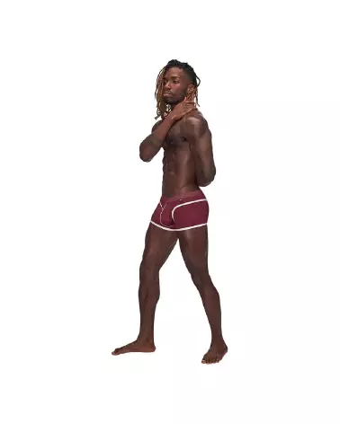 Mini Short Burgundy Taille M Male Power Jockstrap en couleur pourpre-2