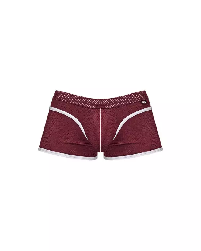 Mini Short Burgundy Taille M Male Power Jockstrap en couleur pourpre-4