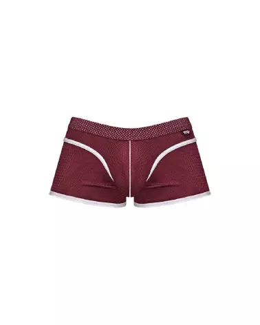 Mini Short Burgundy Taille M Male Power Jockstrap en couleur pourpre-4