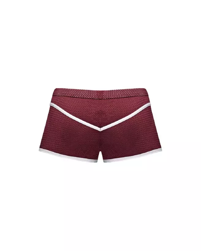 Mini Short Burgundy Taille M Male Power Jockstrap en couleur pourpre-5