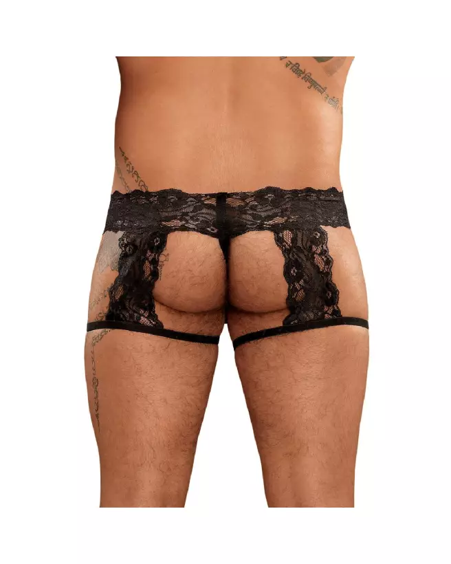G-String Garter Short L/XL Noir - Jockstrap Male Power élégant et sexy-2