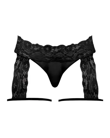 G-String Garter Short L/XL Noir - Jockstrap Male Power élégant et sexy-3