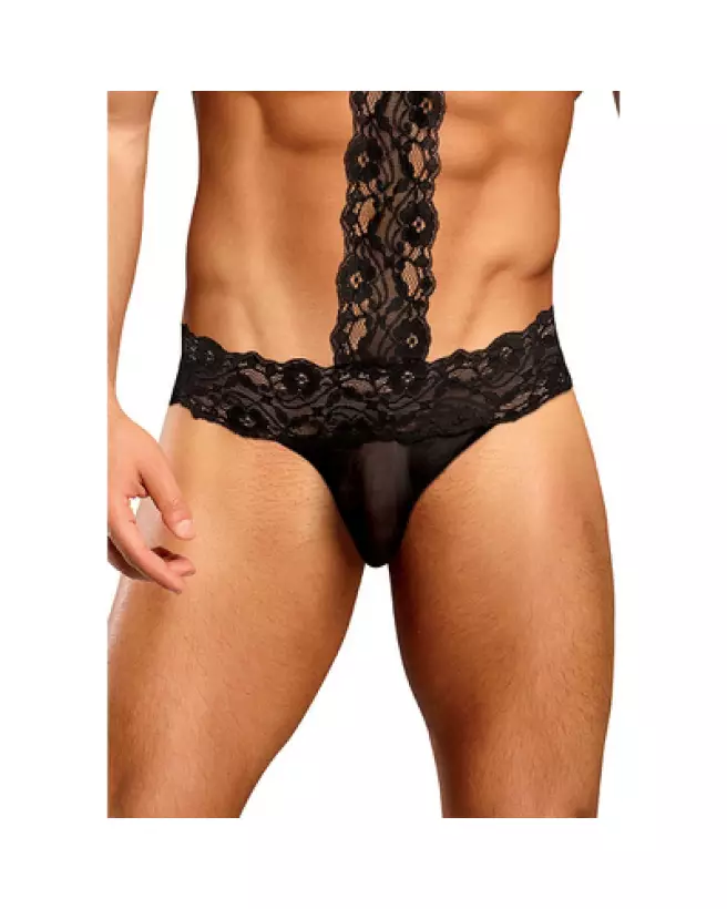 Choker Thong noir L/XL Male Power Jockstrap élégant-1