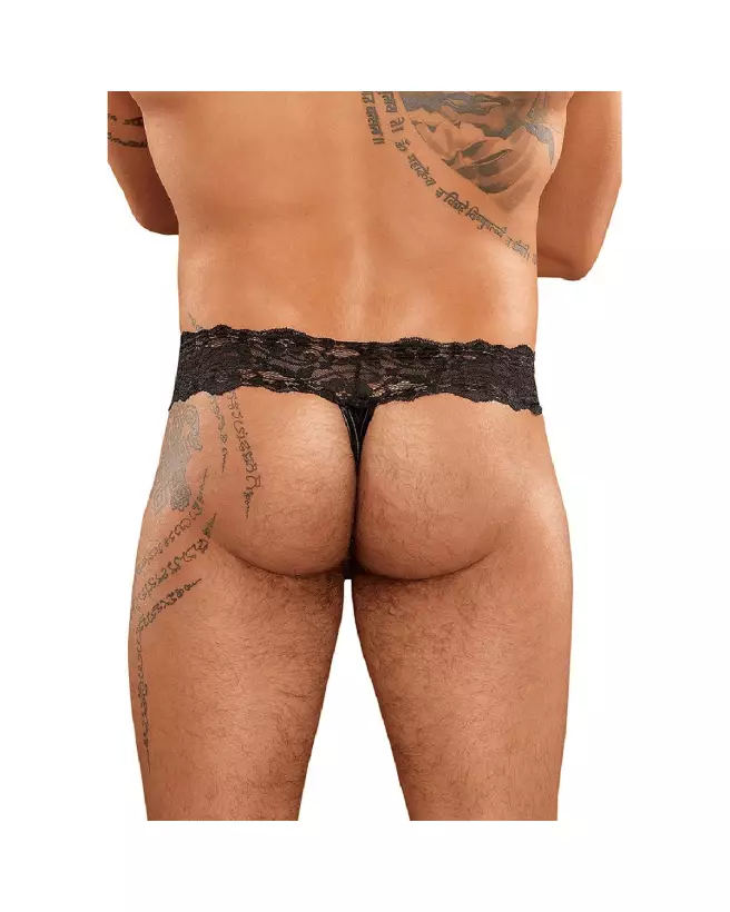 Choker Thong noir S/M Male Power jockstrap élégant-3