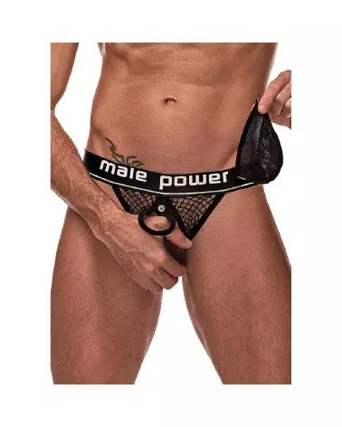 Image du Cock Ring Jock L/XL Noir par Male Power - Jockstrap élégant et confortable-3