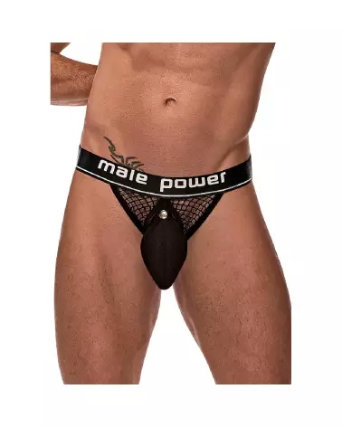 Cock Ring Jock S/M Noir par Male Power en lingerie masculine-1