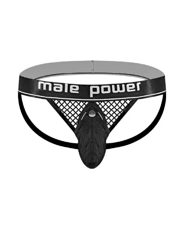 Cock Ring Jock S/M Noir par Male Power en lingerie masculine-4