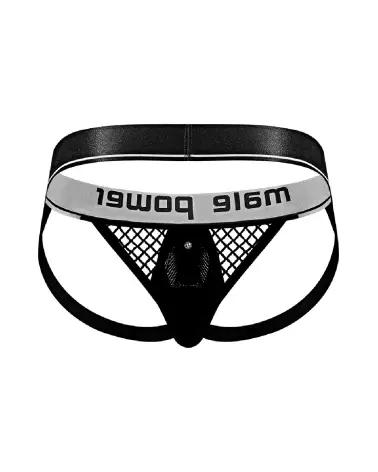 Cock Ring Jock S/M Noir par Male Power en lingerie masculine-5
