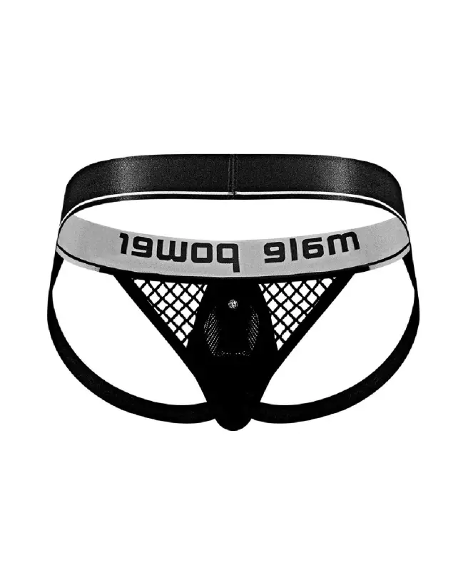 Cock Ring Jock S/M Noir par Male Power en lingerie masculine-6