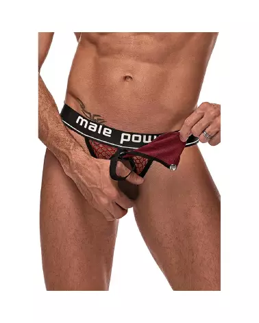 Cock Ring Jock L/XL Burgundy Male Power Jockstrap-3