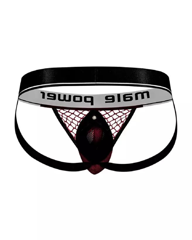 Cock Ring Jock L/XL Burgundy Male Power Jockstrap-6