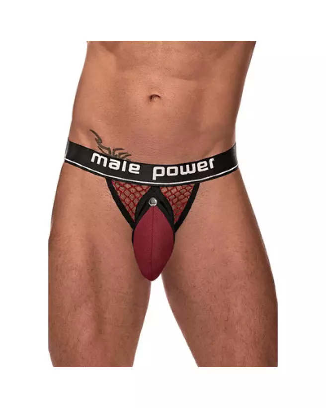 Image du Cock Ring Jock Burgundy S/M par Male Power, jockstrap élégant et confortable-1