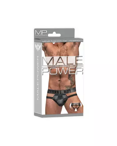 Photo Male Power Cut Out Jock L/XL, jockstrap noir confortable et stylé-2