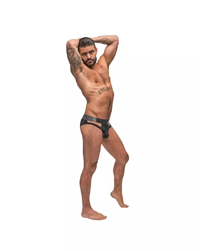 Photo Male Power Cut Out Jock L/XL, jockstrap noir confortable et stylé-4