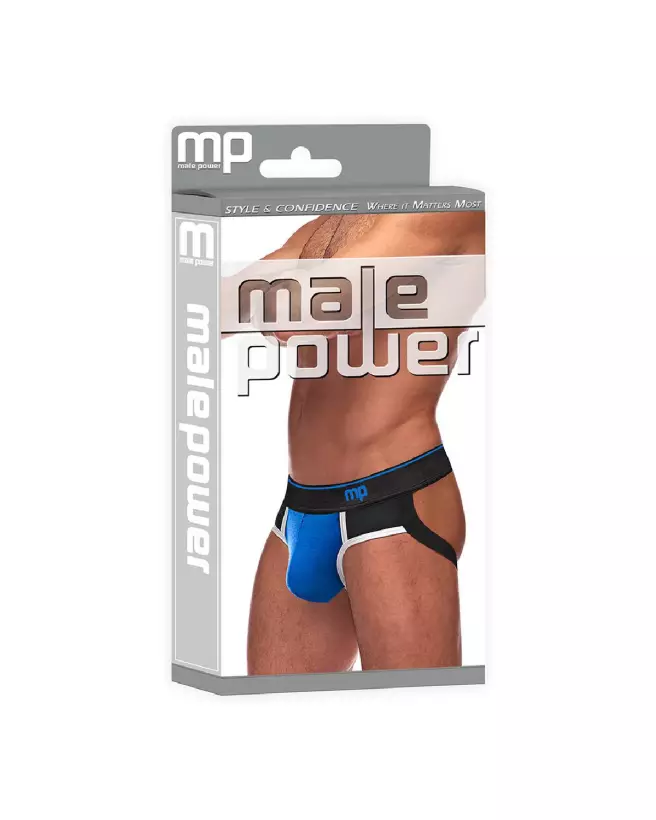 Image du Panel Jock L/XL Black/Blue de Male Power, Jockstrap confortable et stylé-2