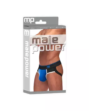 Image du Panel Jock L/XL Black/Blue de Male Power, Jockstrap confortable et stylé-2
