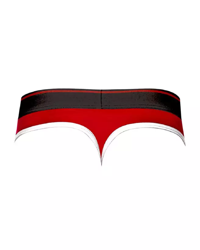 Image Panel Thong S/M Noir/Rouge Male Power Jockstrap-7