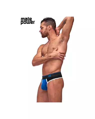 Image du Panel Thong Jockstrap S/M Noir et Bleu par Male Power-3