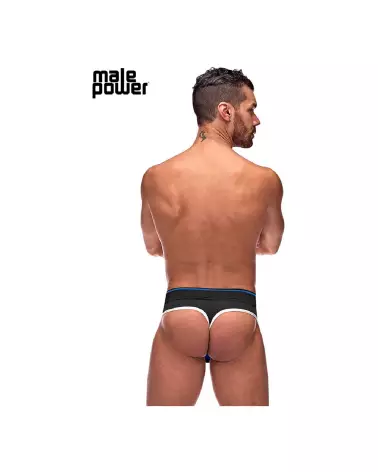 Image du Panel Thong Jockstrap S/M Noir et Bleu par Male Power-4
