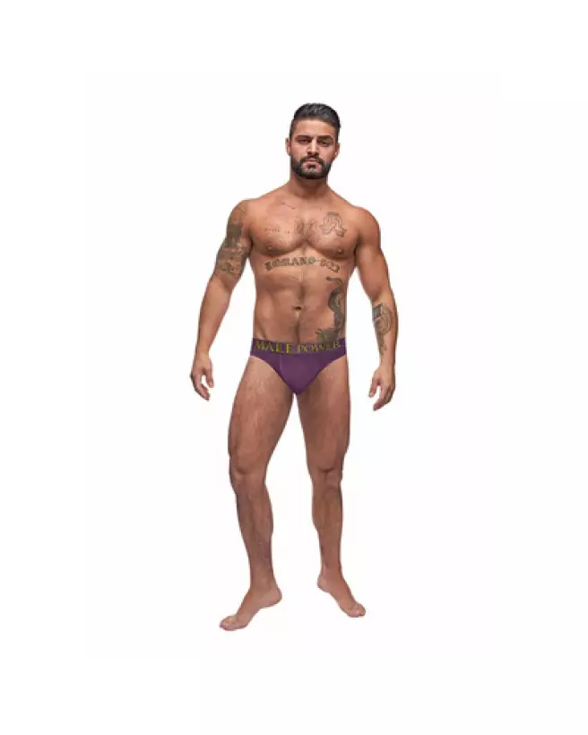 Image du Enhancer Thong Eggplant L/XL de Male Power, Jockstrap confortable et stylé pour hommes-1