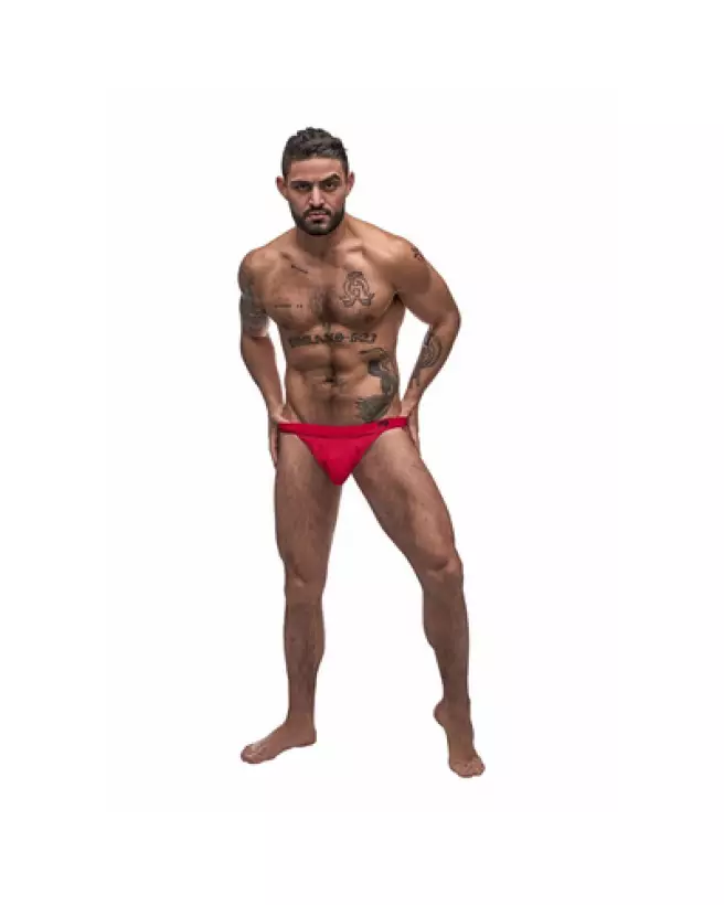 Bong Thong Jockstrap rouge taille S/M par Male Power, sous-vêtement sexy et confortable-1