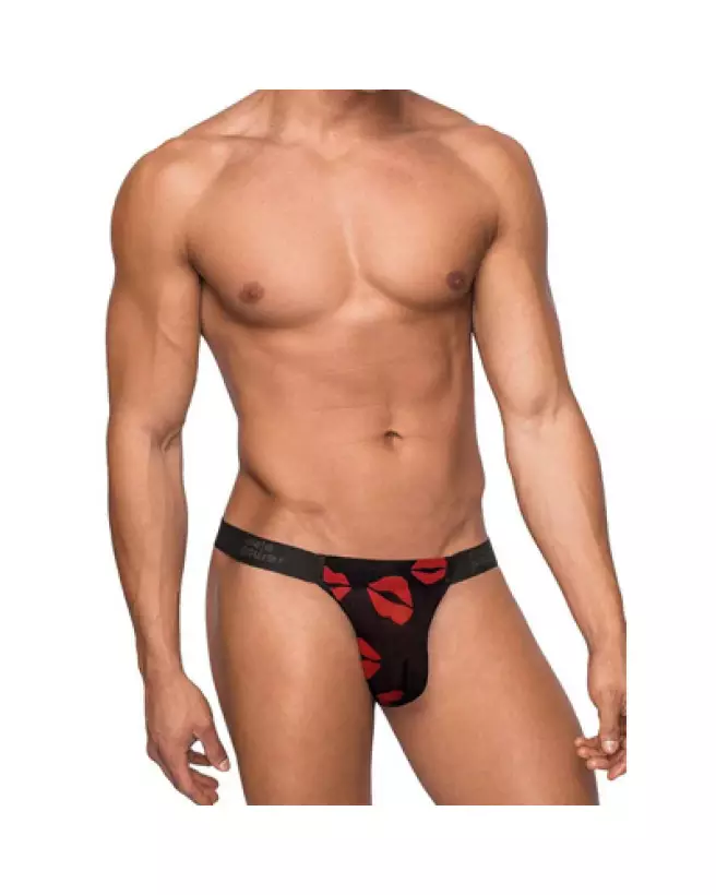 Microstring noir taille S/M par Male Power, style élégant et confort optimal-1