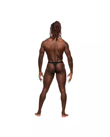 Micro V Thong noir taille L/XL par Male Power, jockstrap masculin élégant-5