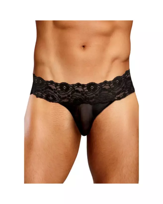 Micro Thong Pinch Back L/XL Noir Male Power Jockstrap-1