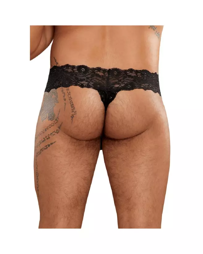 Micro Thong Pinch Back L/XL Noir Male Power Jockstrap-4