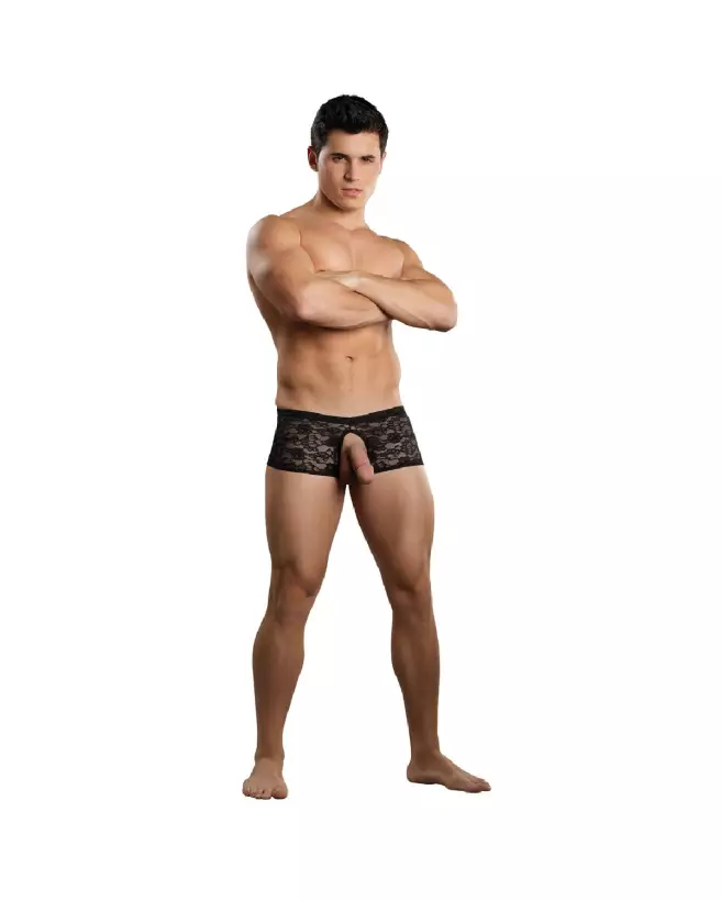 Crotchless Panty Noir L/XL de Male Power en tenue élégante-3