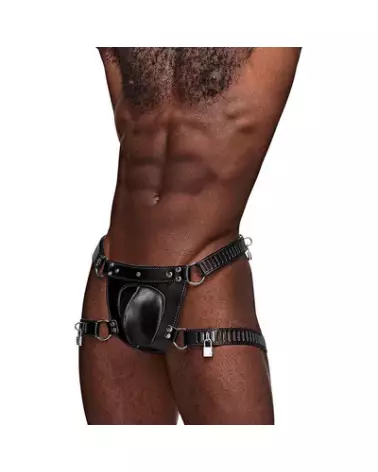 Scorpio Chastity Thong Black Leather by Male Power-1