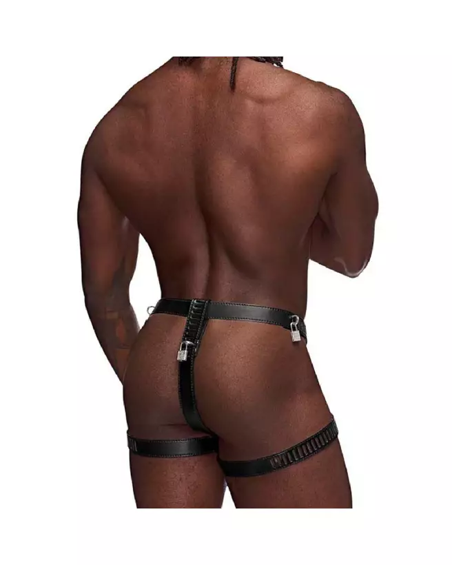 Scorpio Chastity Thong Black Leather by Male Power-2