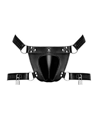Scorpio Chastity Thong Black Leather by Male Power-3