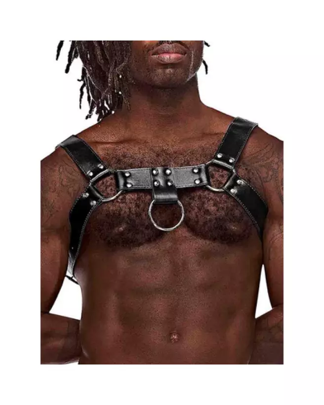 Harnais en similicuir noir Male Power taille unique style jockstrap-1