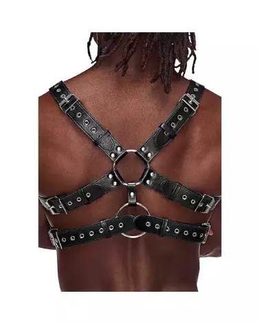 Image du harnais Gemini en similicuir noir taille unique pour homme par Male Power-2