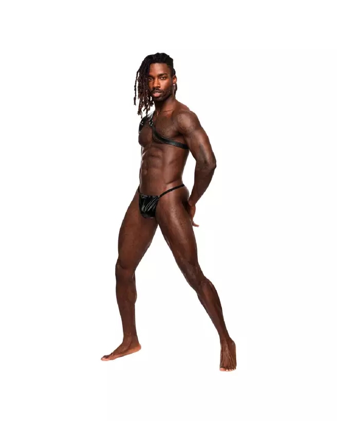 Harnais en similicuir noir Zodiac Male Power, taille unique ajustable-2