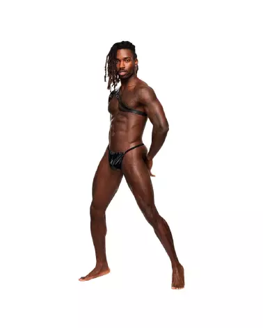Harnais en similicuir noir Zodiac Male Power, taille unique ajustable-2