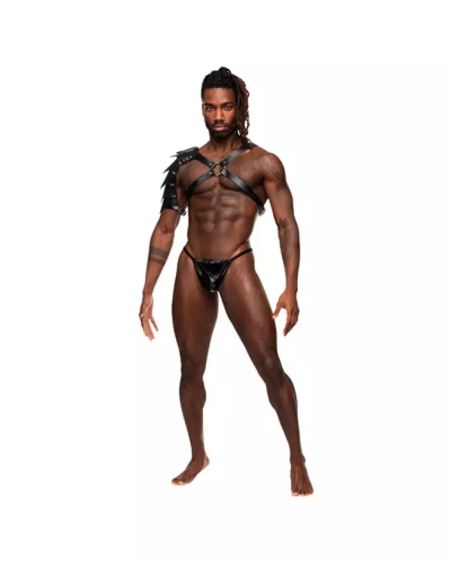 Image du harnais en similicuir Aquarius noir taille unique par Male Power-1