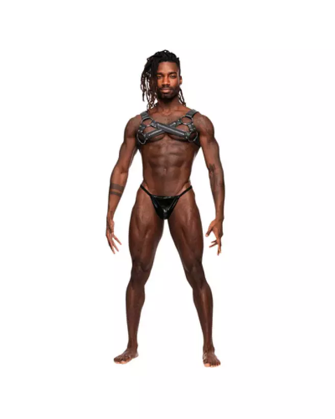 Harnais Virgo en similicuir noir Male Power, taille unique, style jockstrap-1