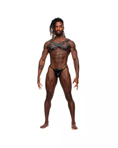 Harnais Virgo en similicuir noir Male Power, taille unique, style jockstrap-1