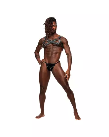 Harnais Virgo en similicuir noir Male Power, taille unique, style jockstrap-3