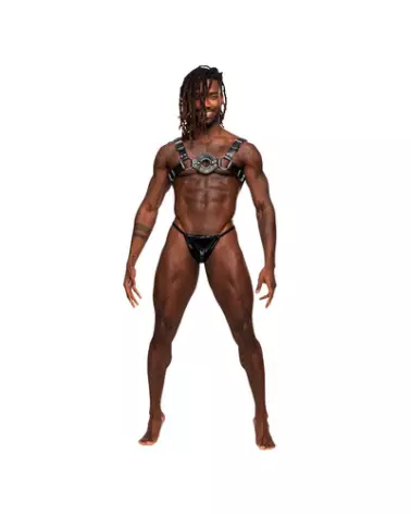 Image du harnais en similicuir noir Libra de Male Power, taille unique, style Jockstraps-1
