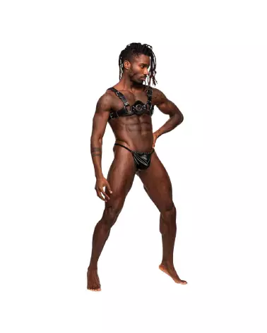 Image du harnais en similicuir noir Libra de Male Power, taille unique, style Jockstraps-2