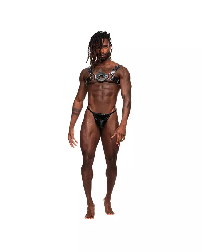 Image du harnais en similicuir noir Libra de Male Power, taille unique, style Jockstraps-3