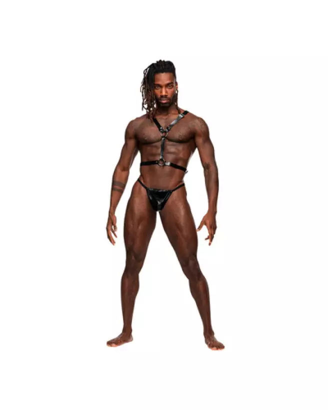 Image du harnais en similicuir Sagittarius noir Male Power Jockstrap-1