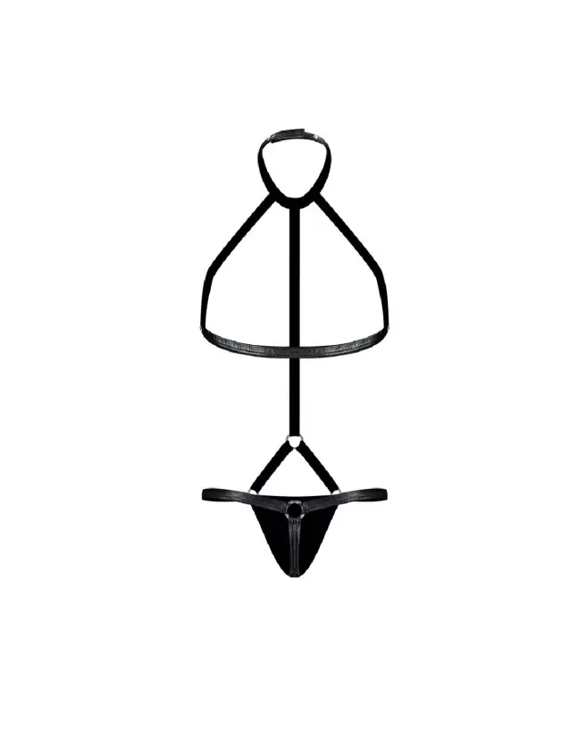 Photo de Gladiator Thong with Harness and Choker en noir taille S/M par Male Power-6