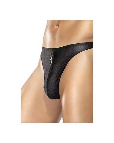 Zipper Thong S/M Black de Male Power, Jockstrap élégant et sexy-4
