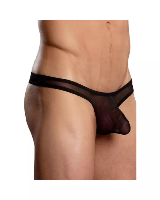 Image du Mini Pouch Thong Noir L/XL de Male Power, Jockstrap confortable et stylé-1