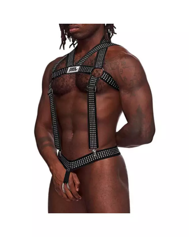 Harnais homme noir élastique avec clous Male Power taille unique-1