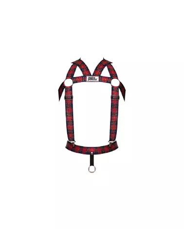 Harnais homme élastique rouge à clous Male Power-3